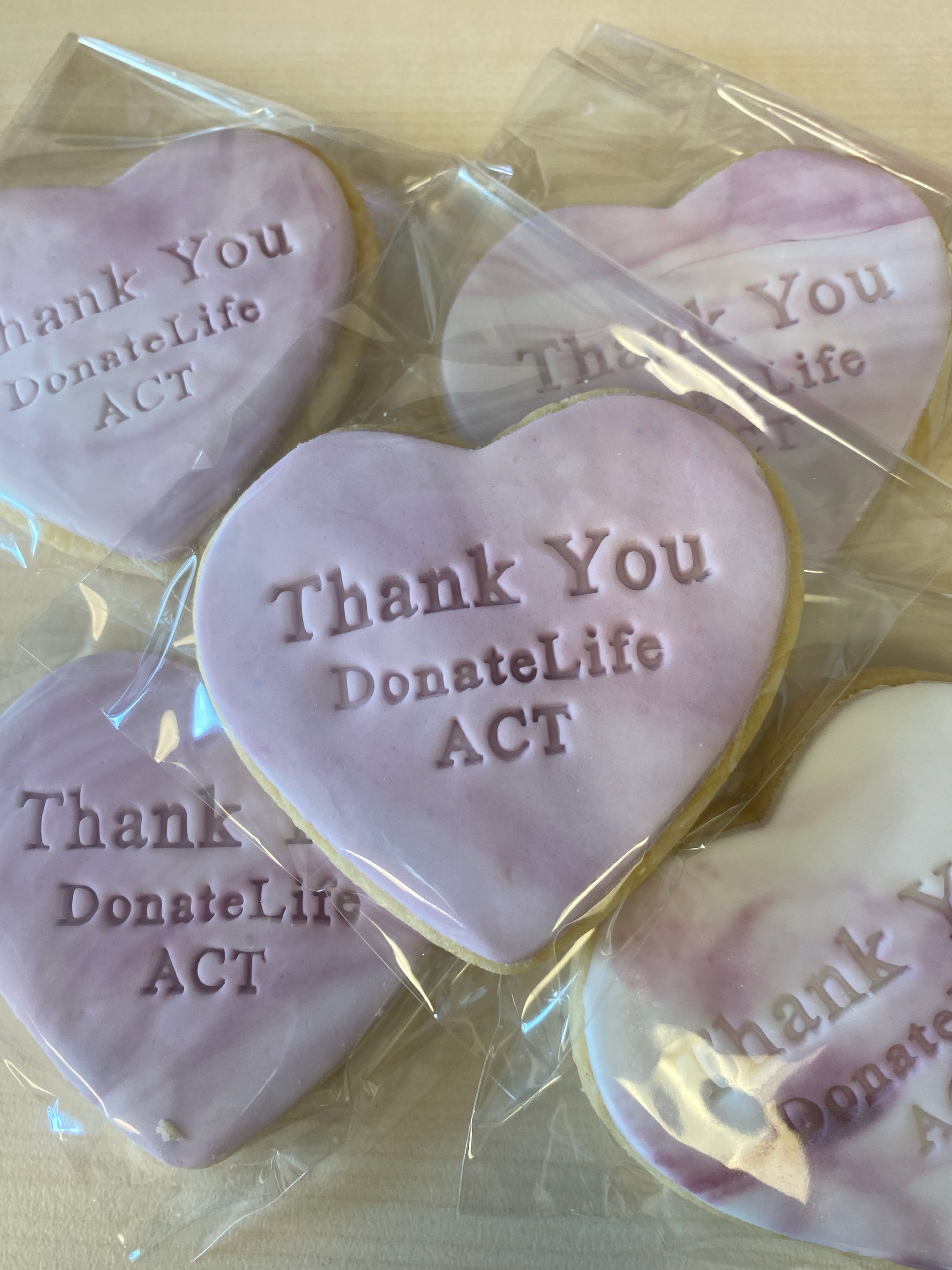 Thank you cookies from the DonateLife ACT team to Canberra Hospital staff on Thank You Day