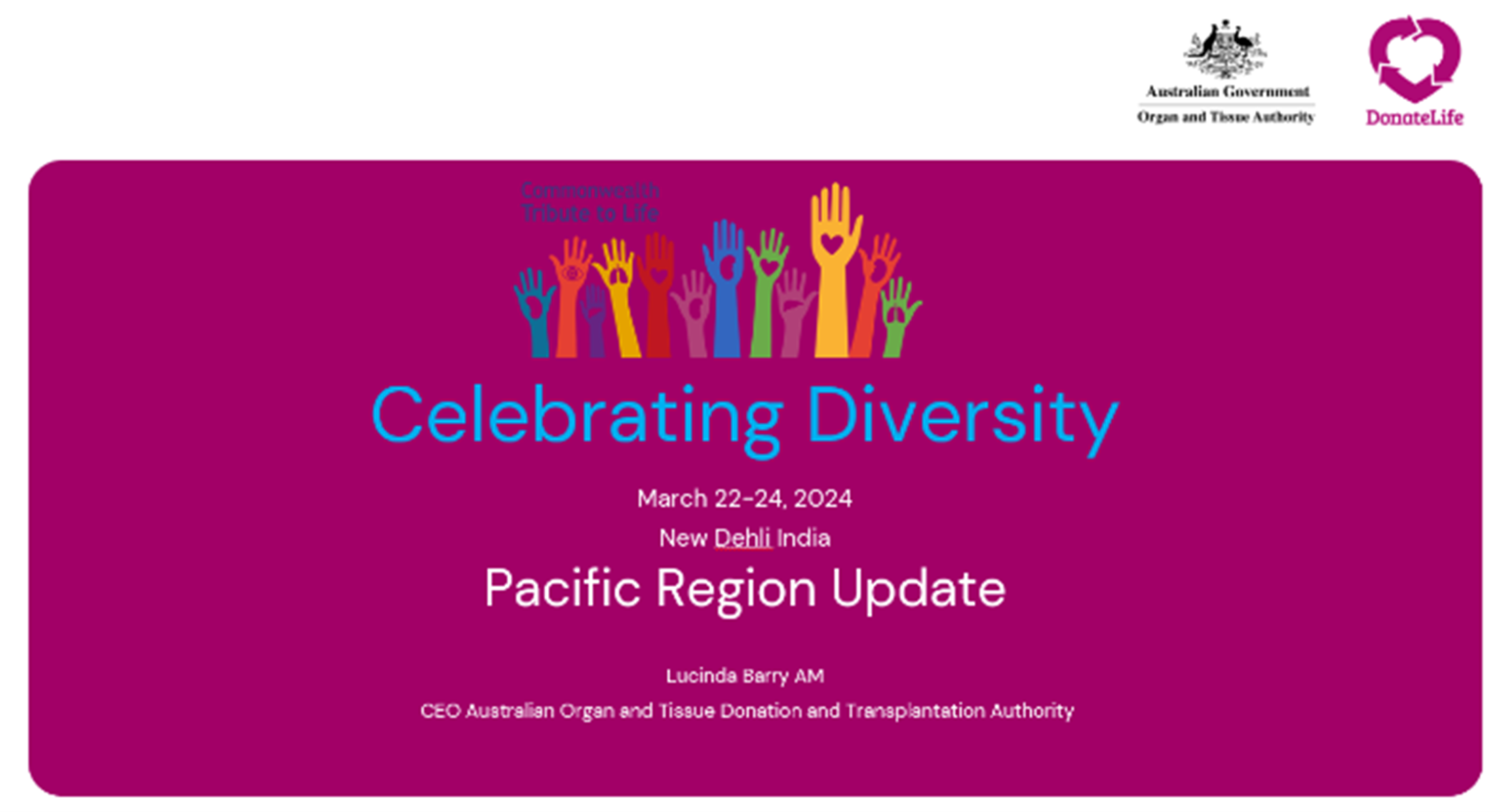 The title slide from the Pacific Region Update presentation.