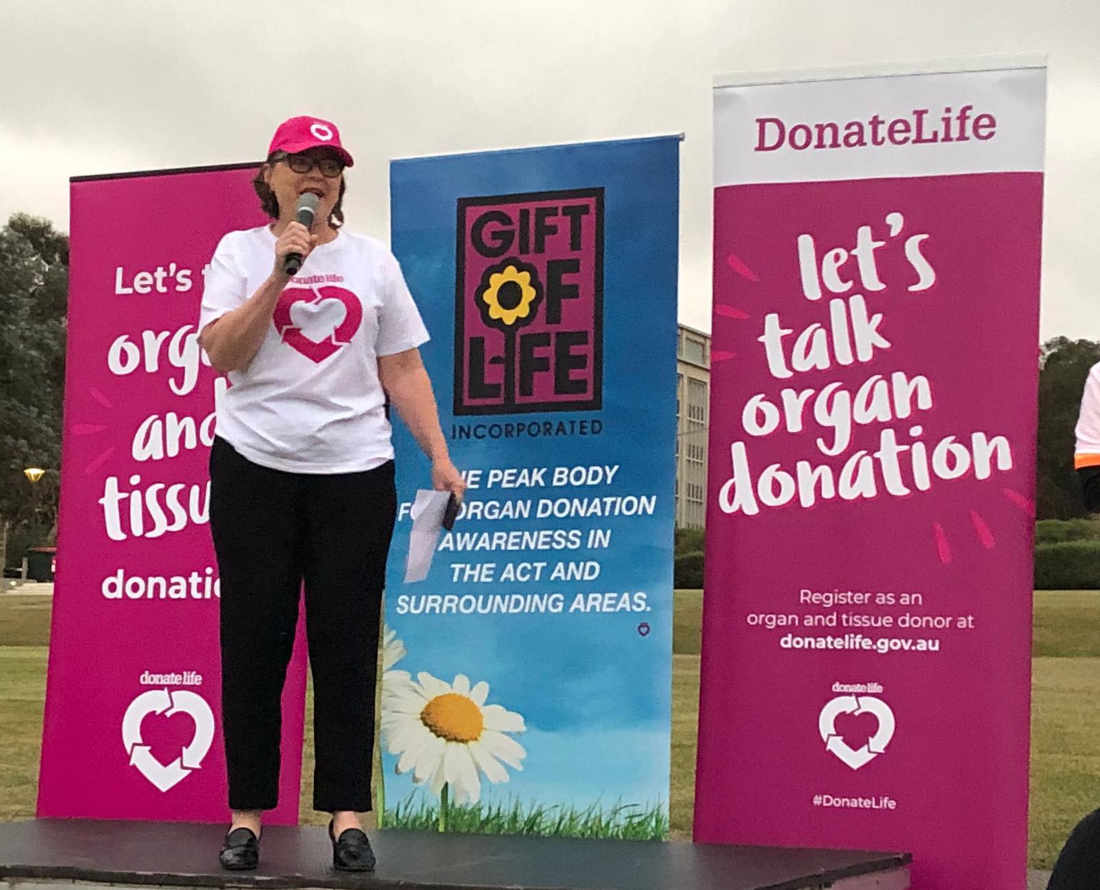 Ged Kearney speaking at ACT Gift of Life Walk