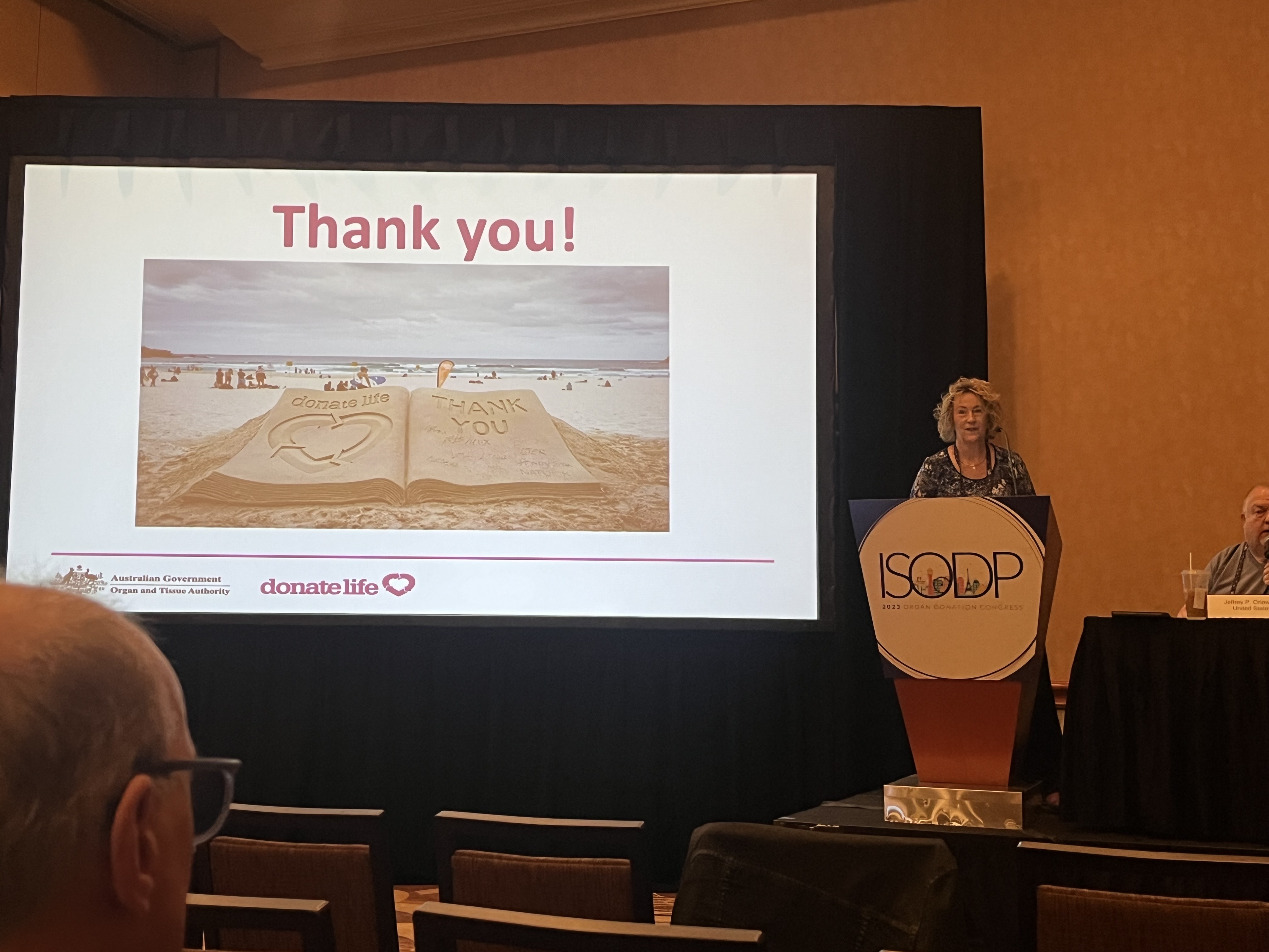 Photo of Helen Opdam presenting at the ISODP conference in Las Vegas