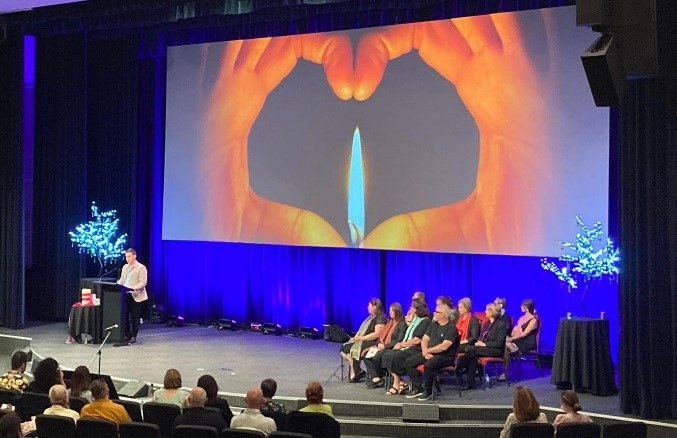 Photo of the stage at the NSW Service of Remembrance event