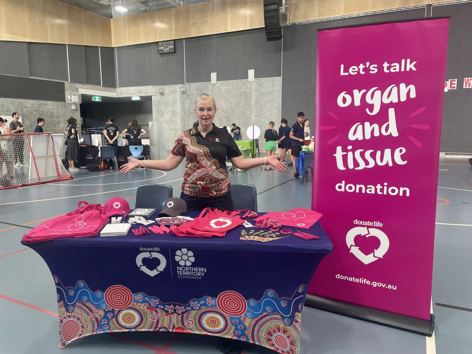 The DonateLife NT stand set up ready for the Darwin Middle School Health Expo.