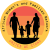 African Women and Families Network logo - Orange circle with the organisation name and the words united we stand in orange writing